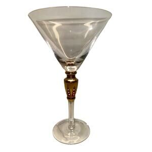 Vintage Z Gallerie Martini Glass Red Gold Pattern